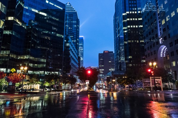 Pluie au centre ville
